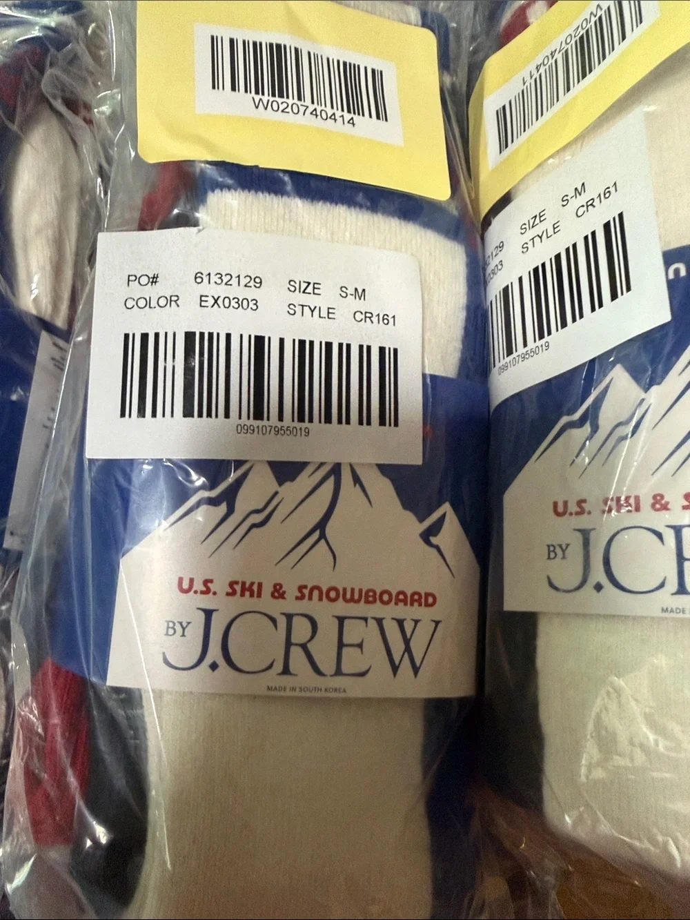 J. Crew Three-Pack Knee Socks - Navy, White & Red snowboard unisex